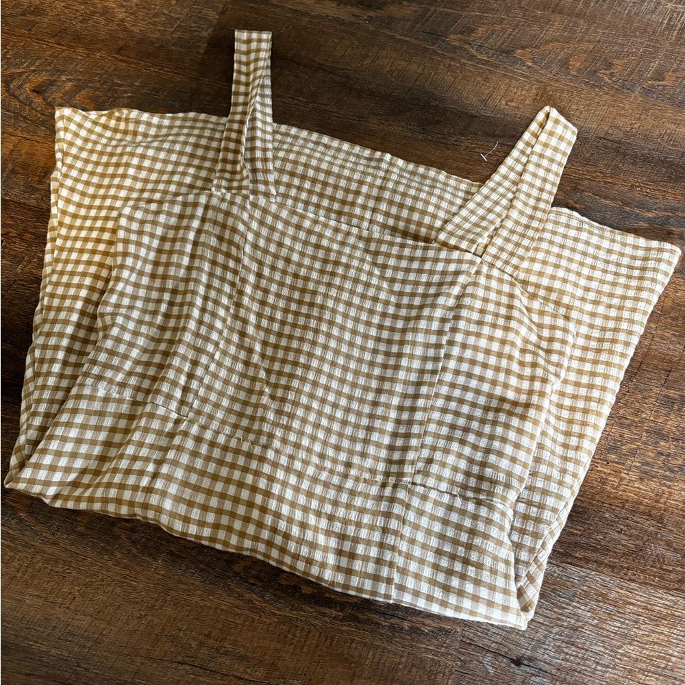 Altar’d state Tan and White gingham checkered Sundress Large